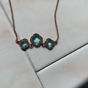 Antique teal gold plated necklace
